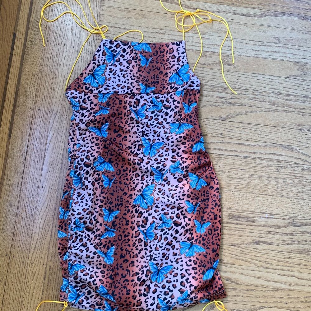 Cheetah and Butterfly Print Party Dress